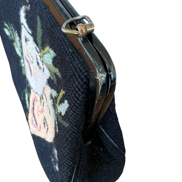 Vintage Needlepoint Thespian Comedy Tragedy Mask Purse Theater Costume Unique - Picture 11 of 11